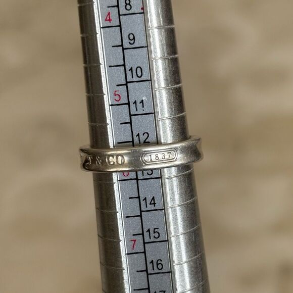 Tiffany & Co. 1837 Ring Narrow Sterling Silver Authentic - Picture 5 of 6